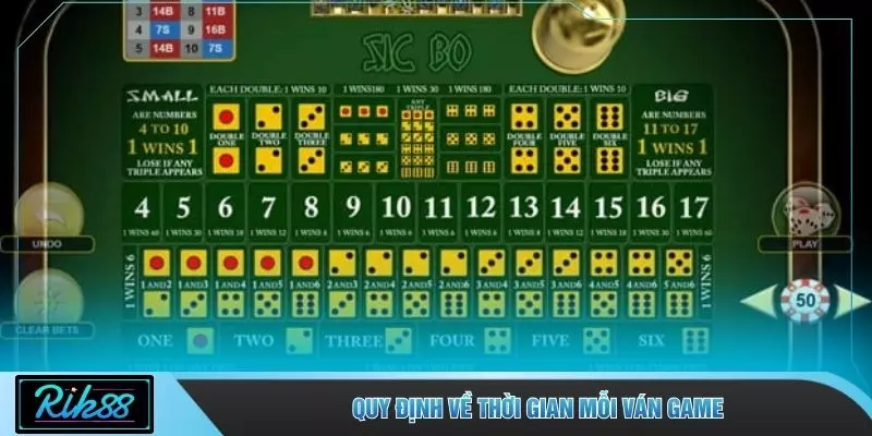 Quy định về thời gian mỗi ván game